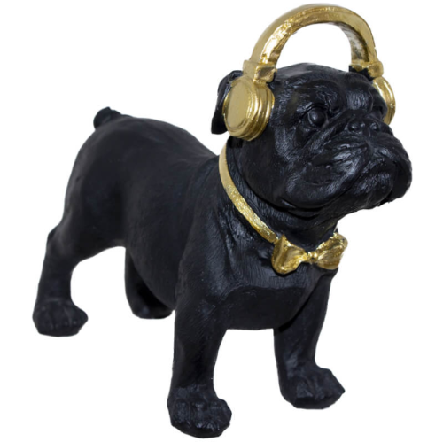 Bulldog with Earphones