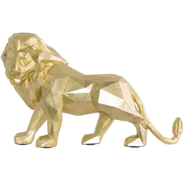 Geometric Lion 36x16x 24cm Gold