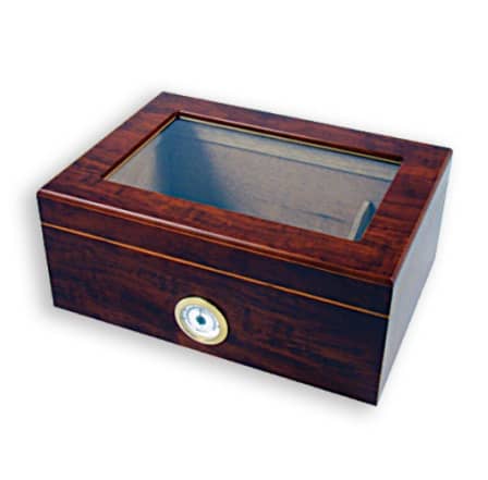 Humidor Brown Glass Top 50Pc