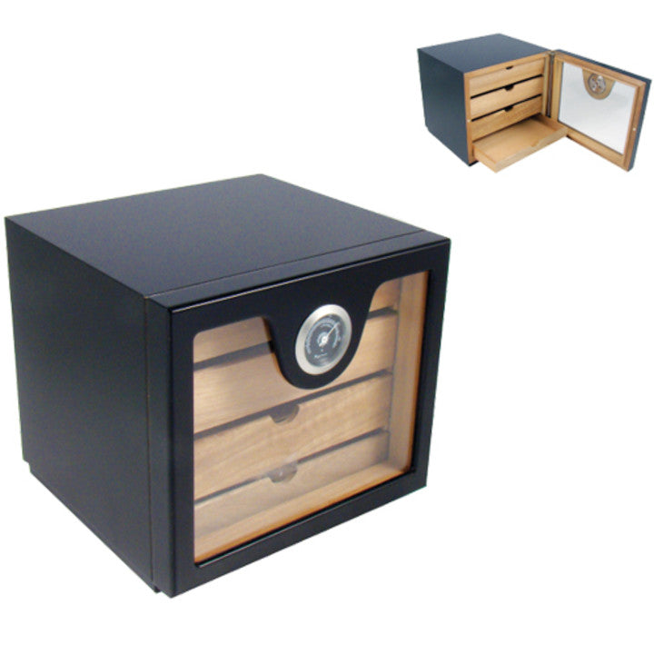 Humidor Black Cabinet 4 Drawers