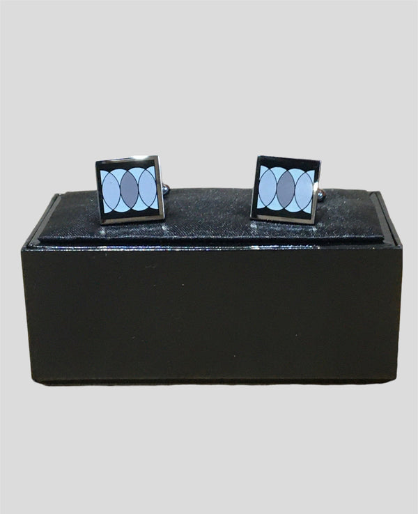 Square Pattern Design Chrome Cuff Link